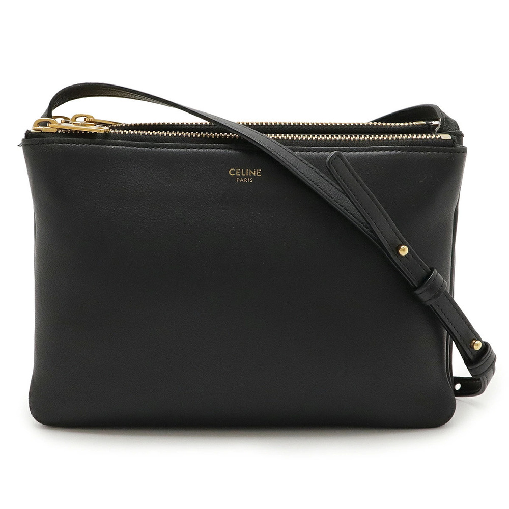 Celine Trio Crossbody Bag Leather Black